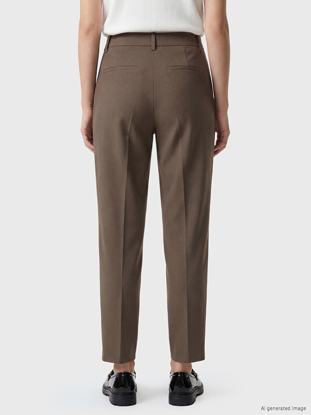 Slim Fit Women's Fabric Trousers-3