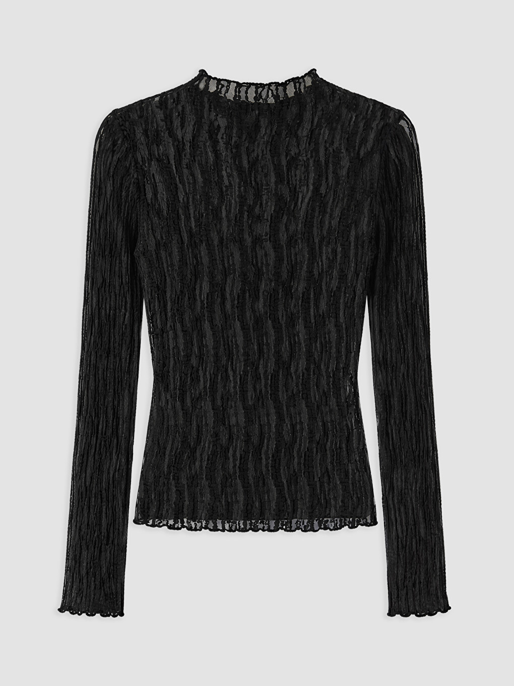 Mock Neck Lace Blouse-5