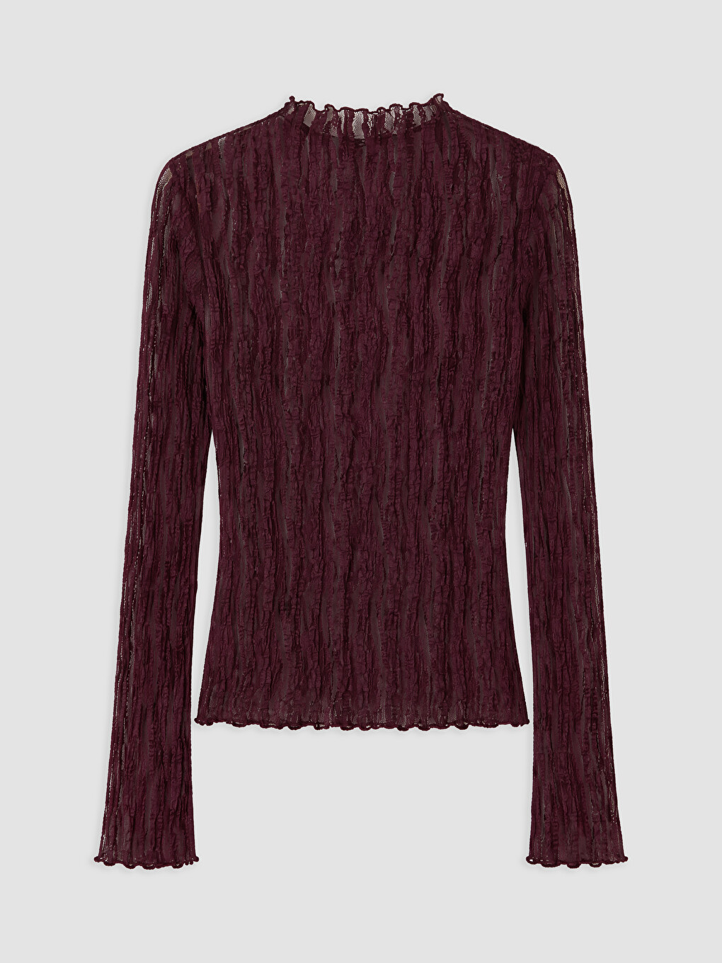 Mock Neck Lace Blouse-5