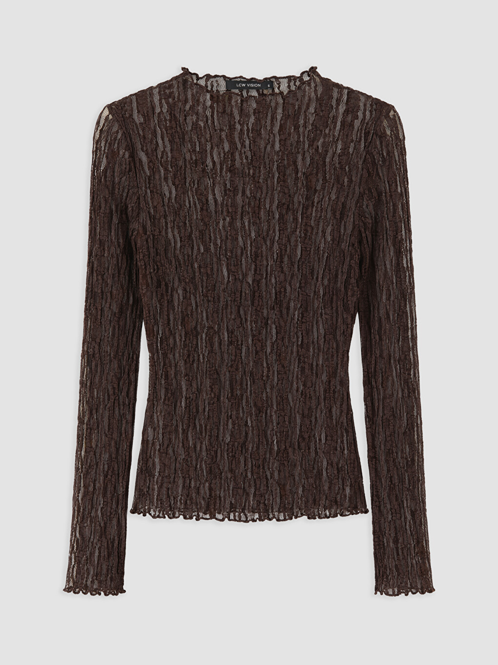 Mock Neck Lace Blouse-4