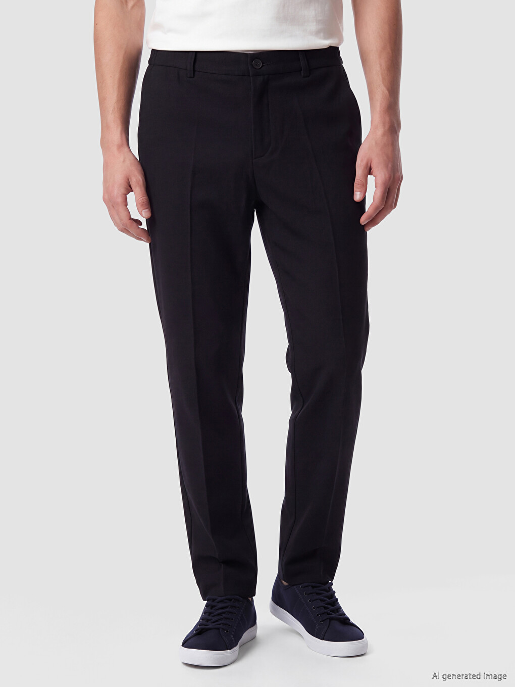 Relax Fit Elastic Waist Men's Pleated Trousers-1