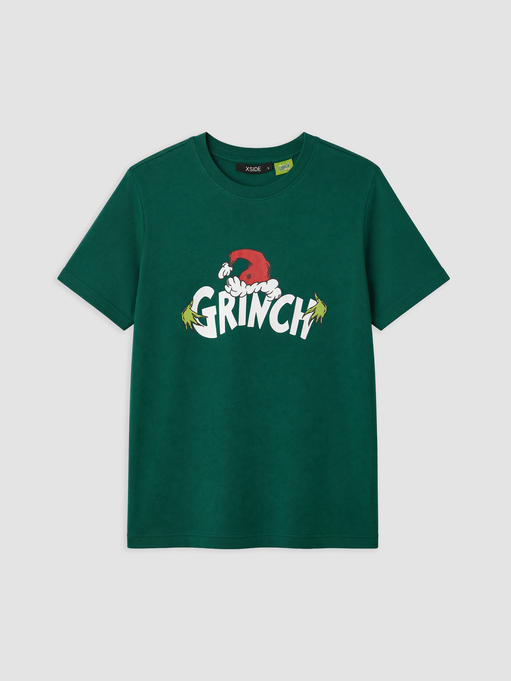 Дөңгелек Жағалы Grinch Принтті Әйелдерге Арналған Футболка-3
