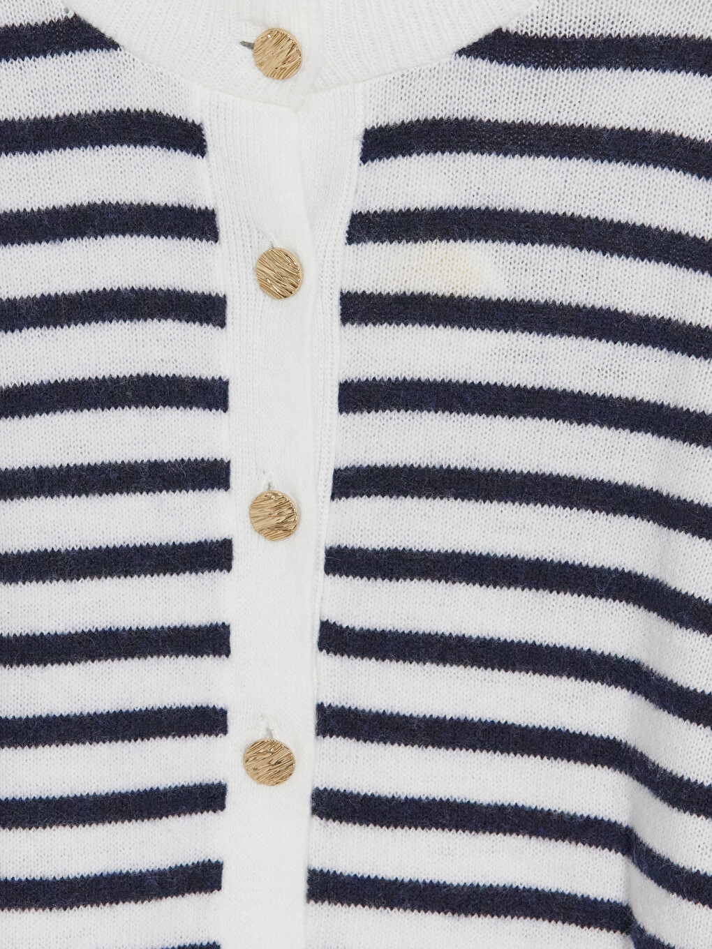 Crew Neck Striped Women's Knitwear Cardigan-5