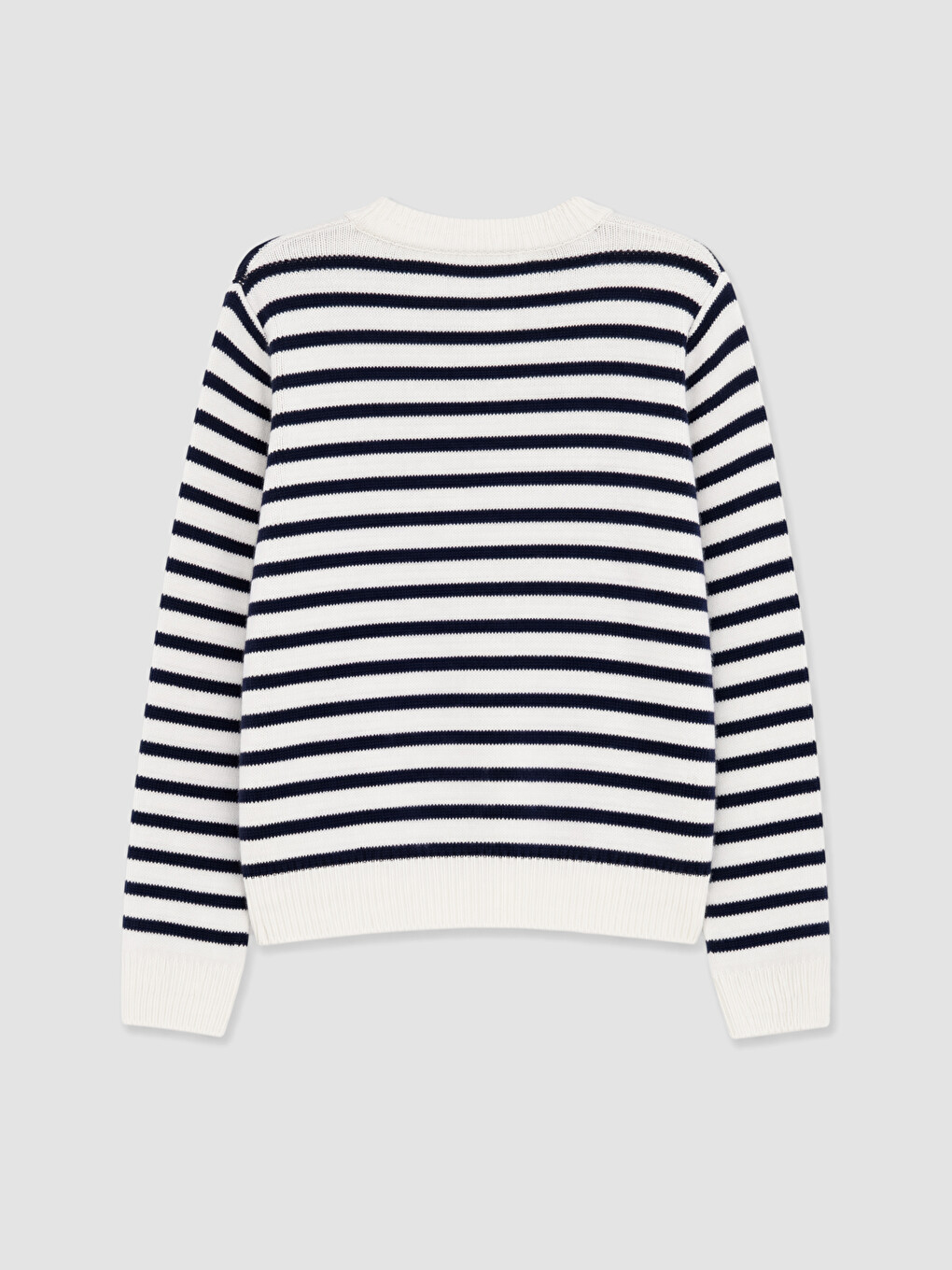 Crew Neck Striped Women's Knitwear Cardigan-6