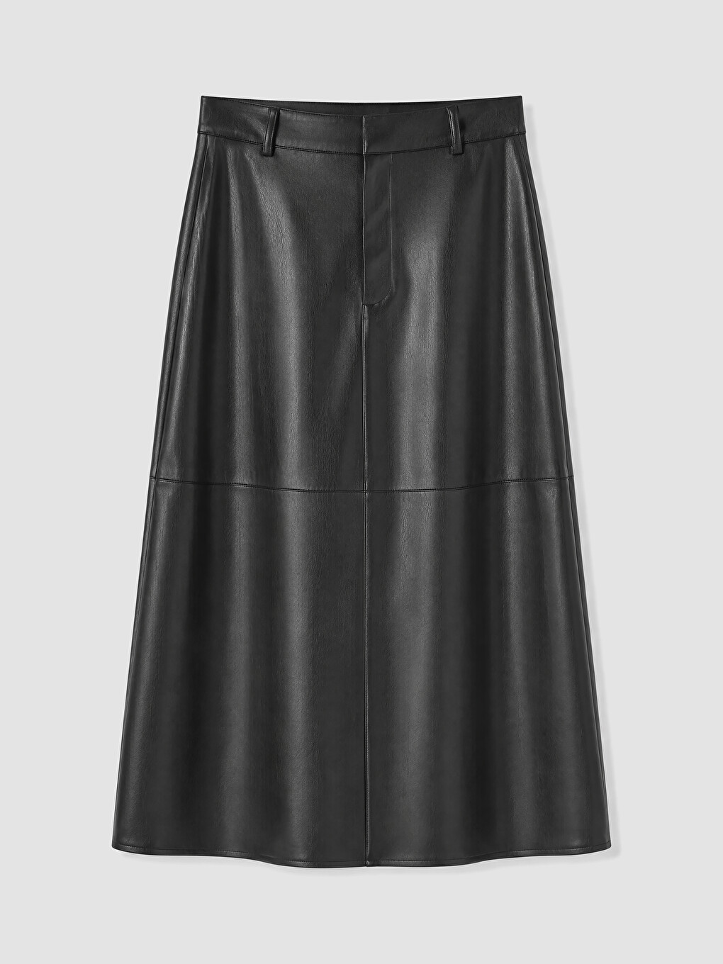 A-line Faux Leather Skirt-2