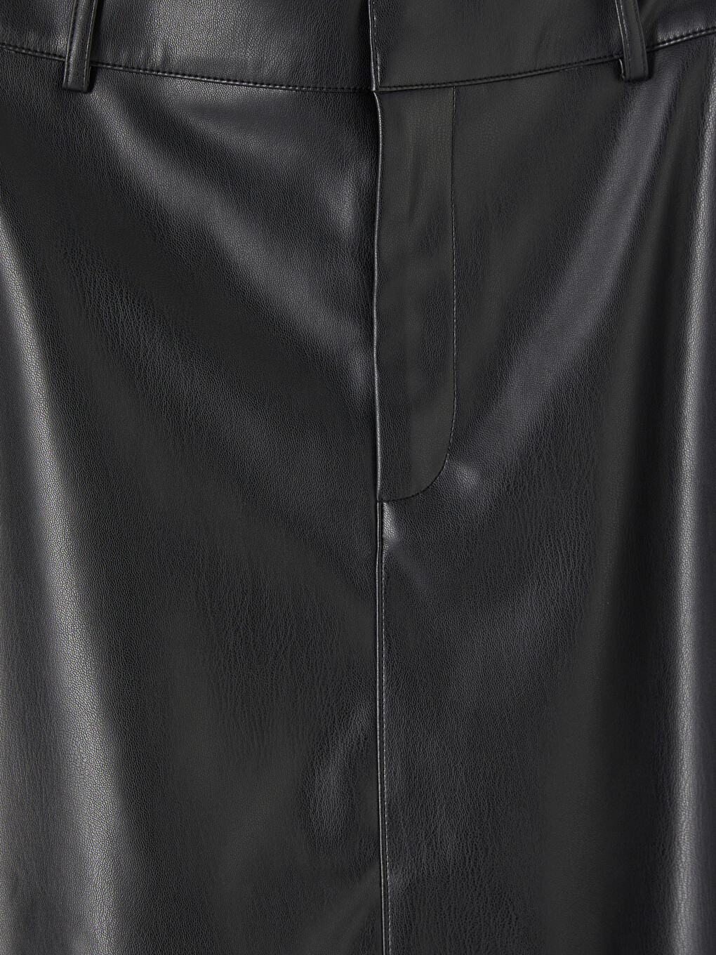 A-line Faux Leather Skirt-3
