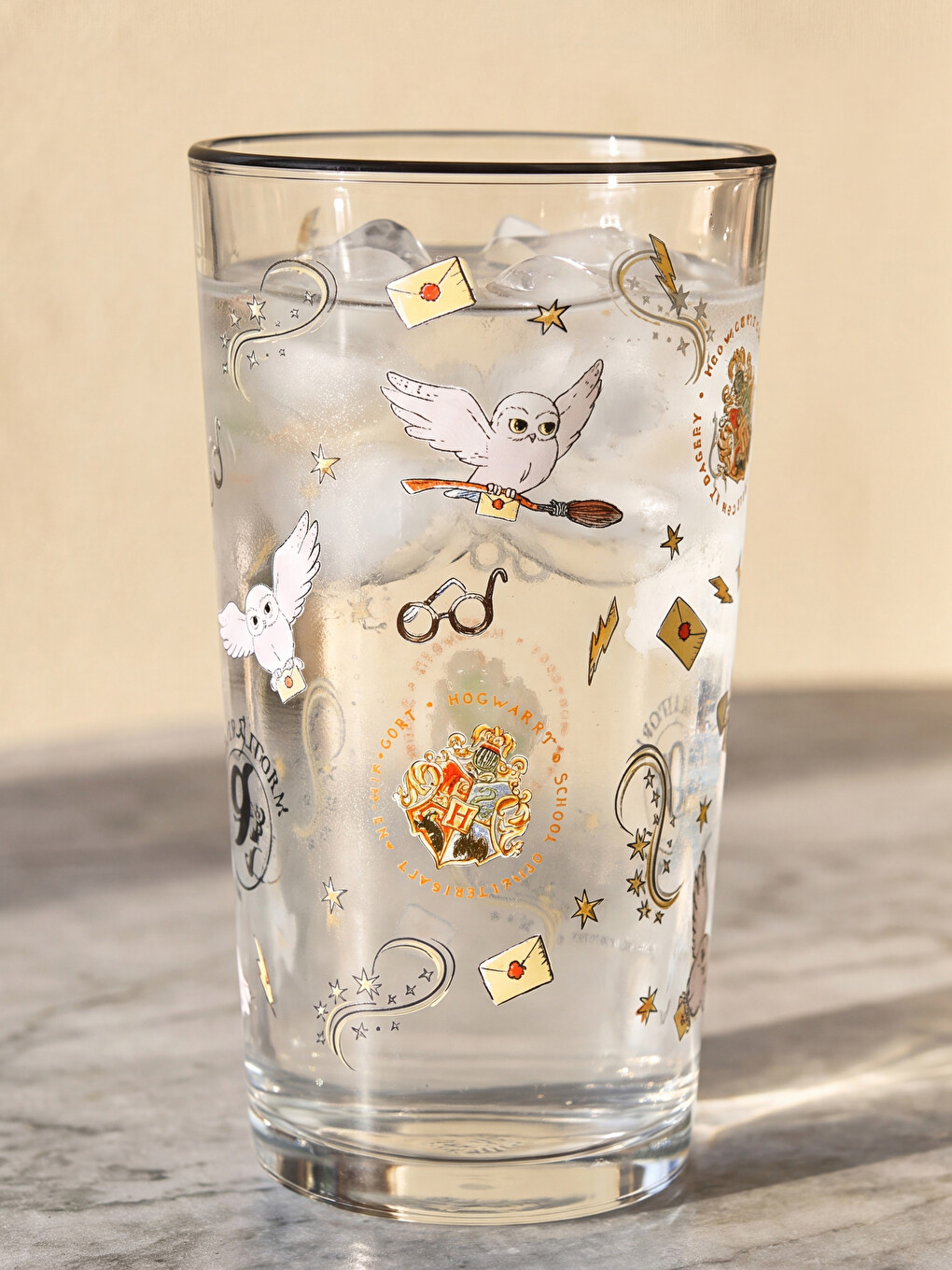 Karışık Harry Potter Baskılı Cam Bardak 550 Ml