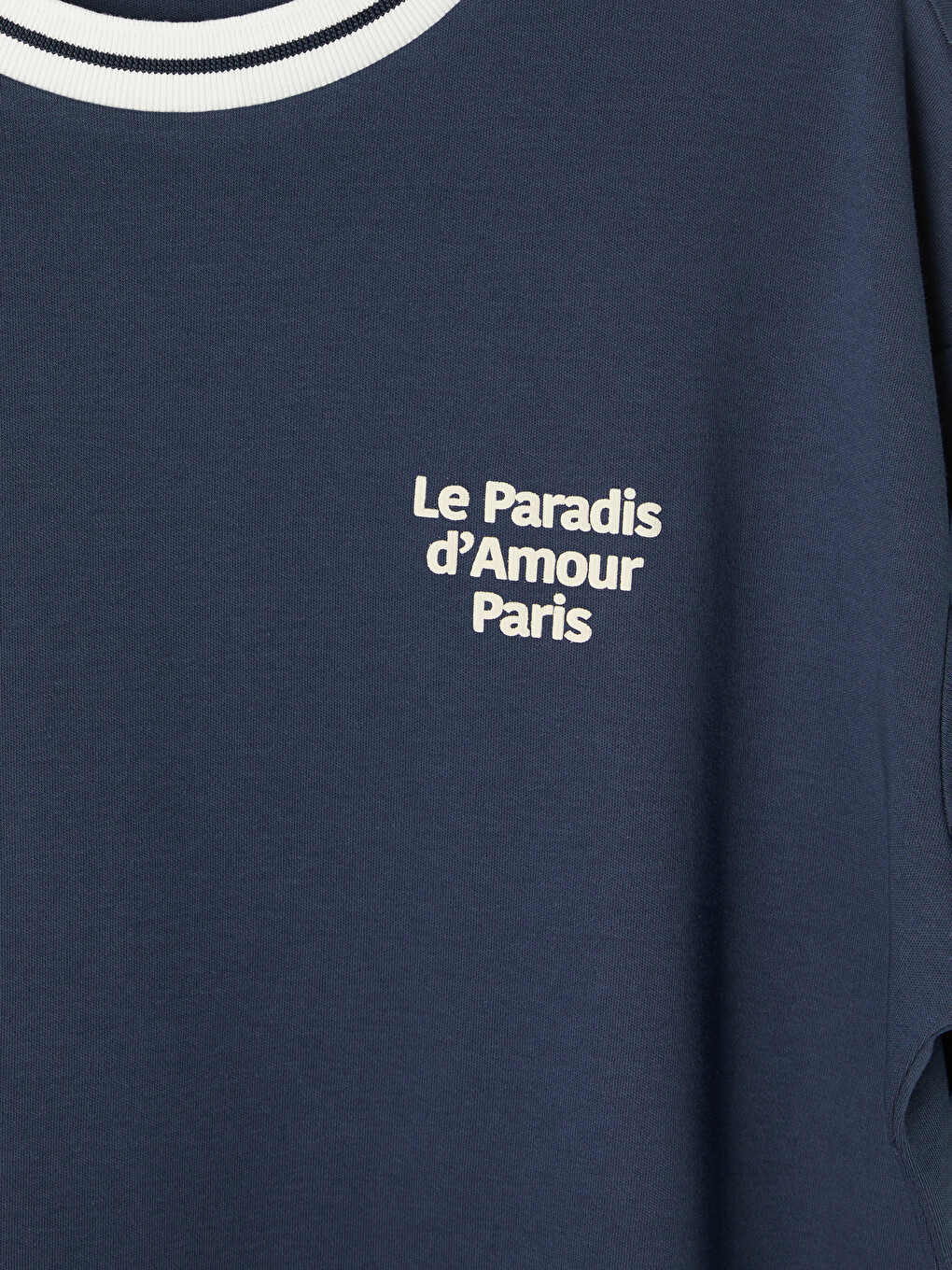 Lacivert Paris Baskılı Oversize Kadın Tişört-1