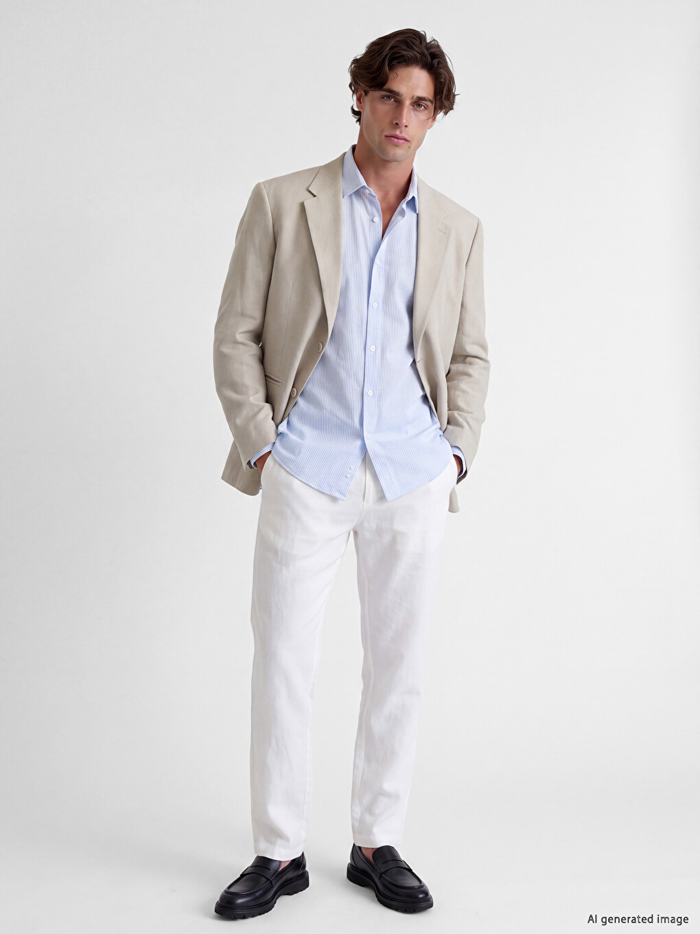 Bej Regular Fit Erkek Blazer Ceket-1