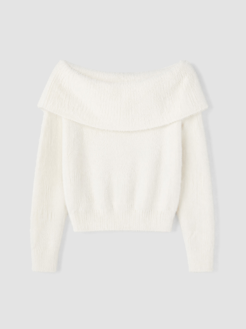 Pullover Mit Schulterfreiem Ausschnitt Damen Strickpullover-4