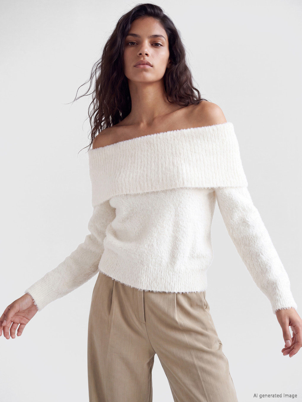 Pullover Mit Schulterfreiem Ausschnitt Damen Strickpullover