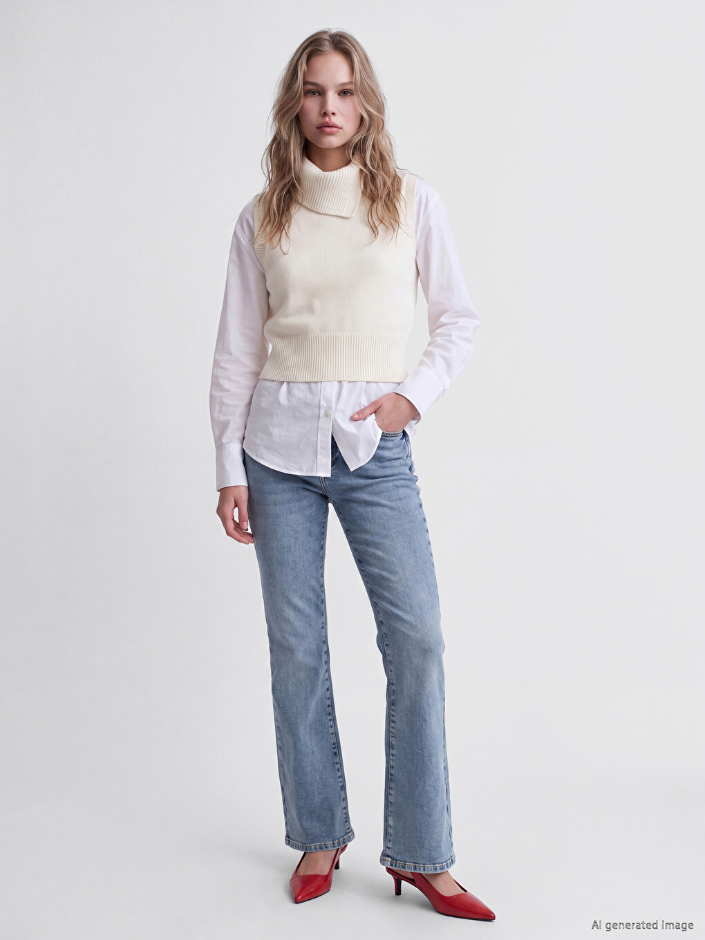Turtleneck Women's Knitwear Sweater Vest-1