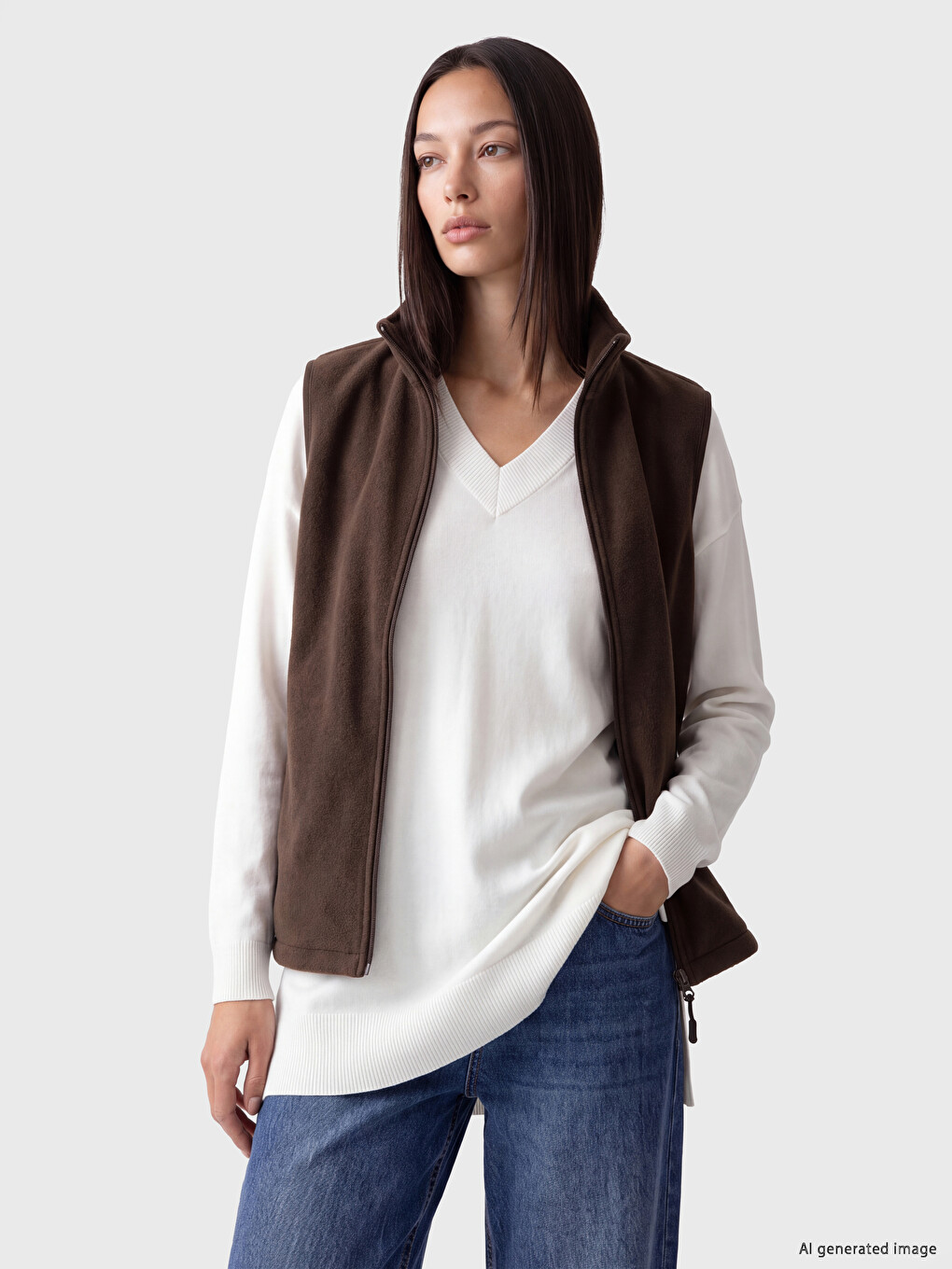 Mock Neck Women's Polar Gilet