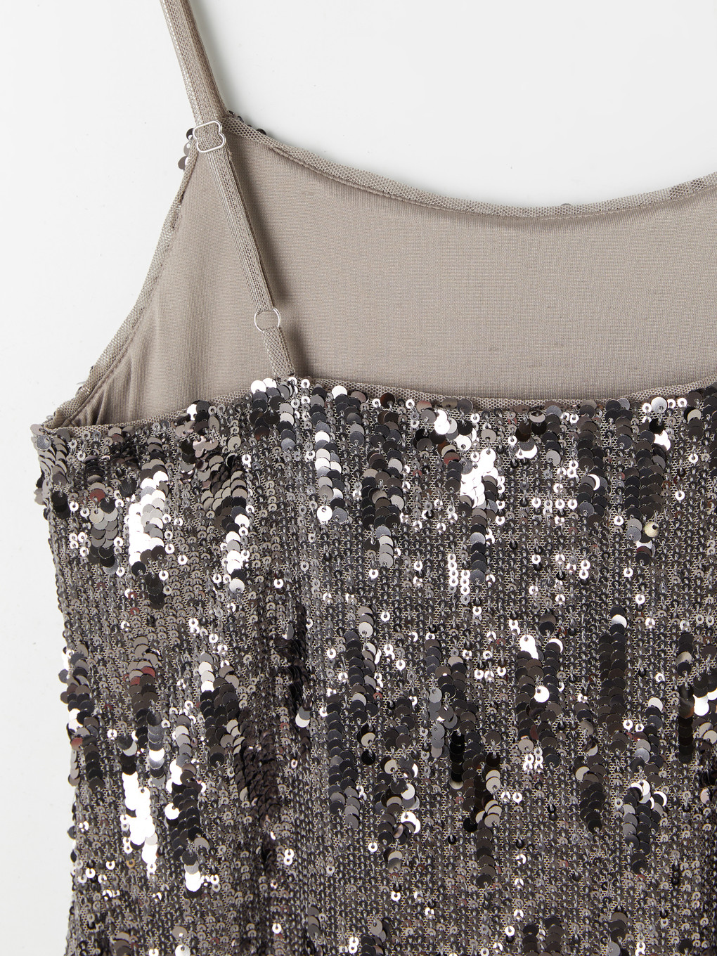 String Strappy Sequined Mini Evening Dress-7