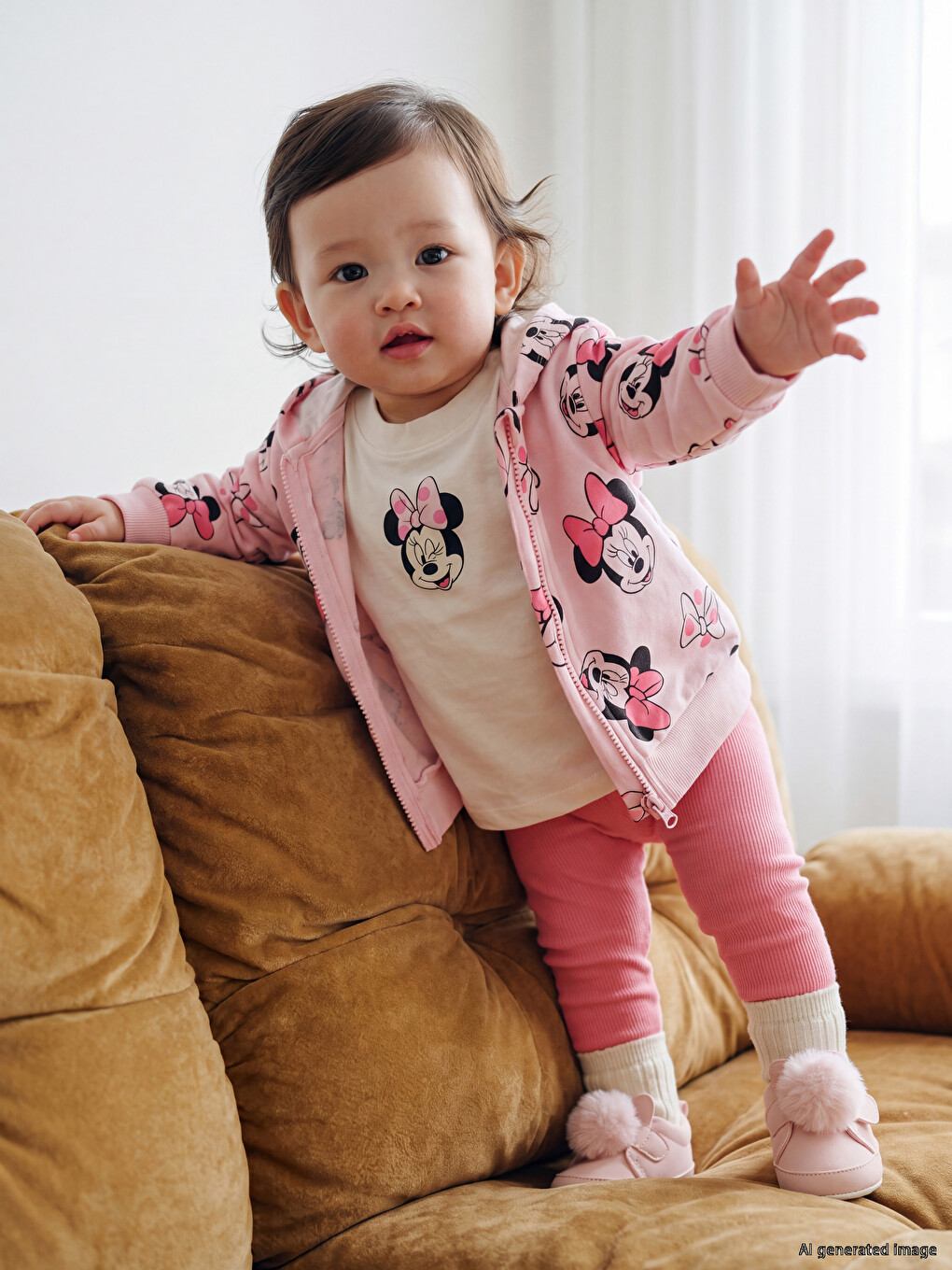 Minnie Mouse Printed Baby Girls' 3-piece Set