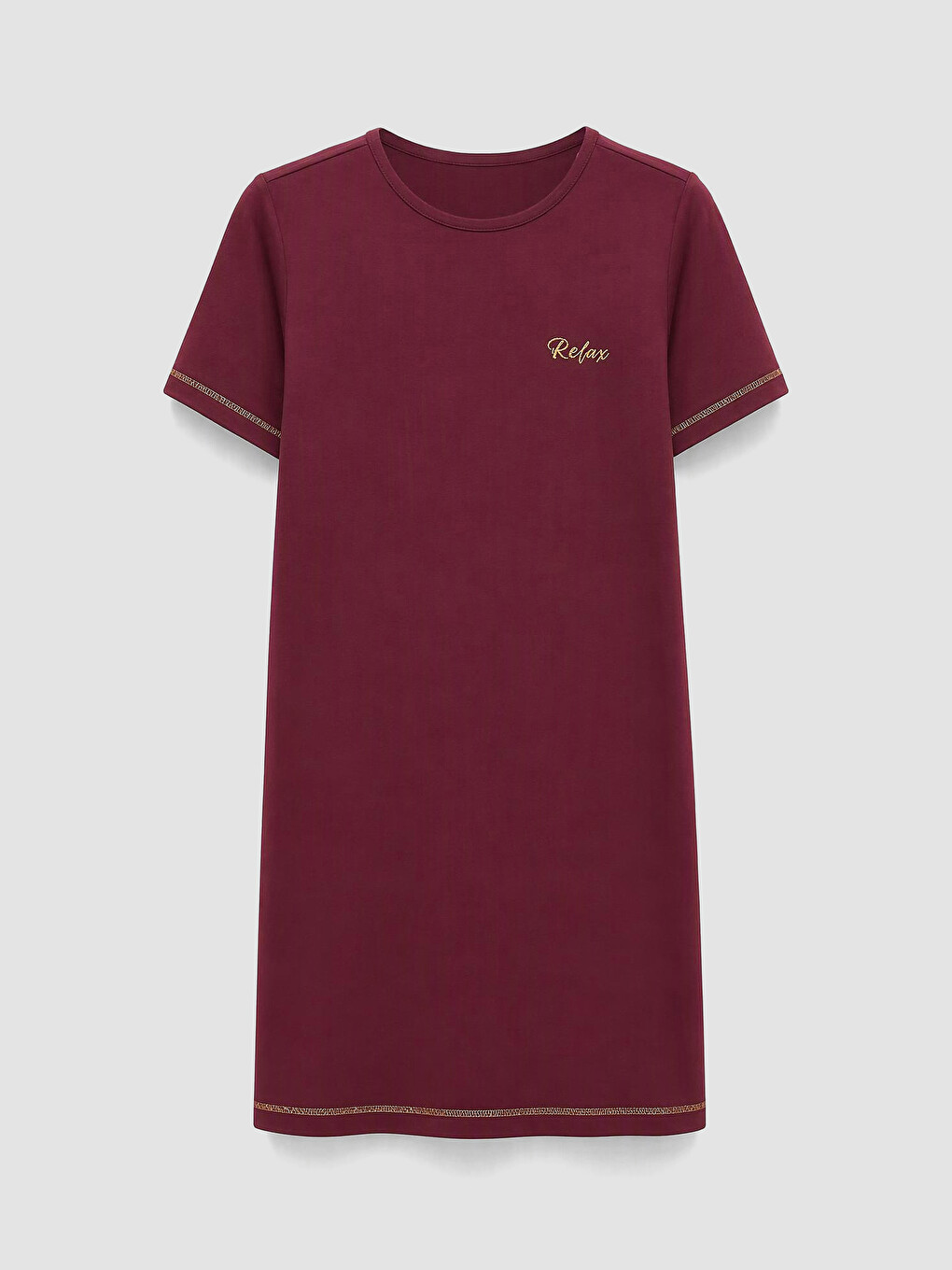 Crew Neck Embroidered Women's Nightdress
