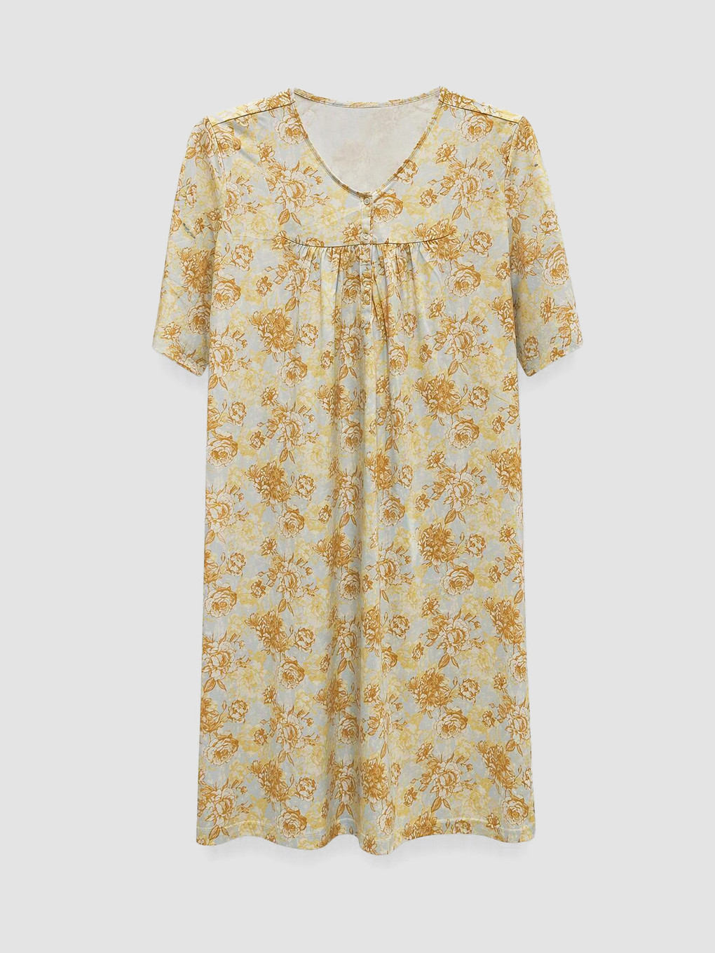 V Neck Floral Women's Nightdress