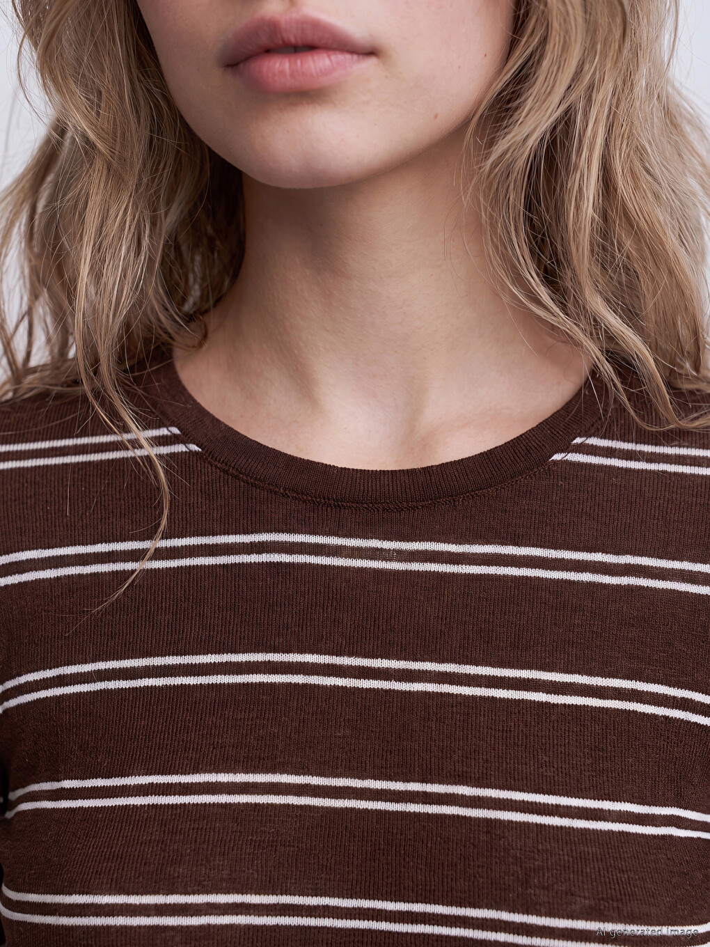 Crew Neck Striped Women's Body-2