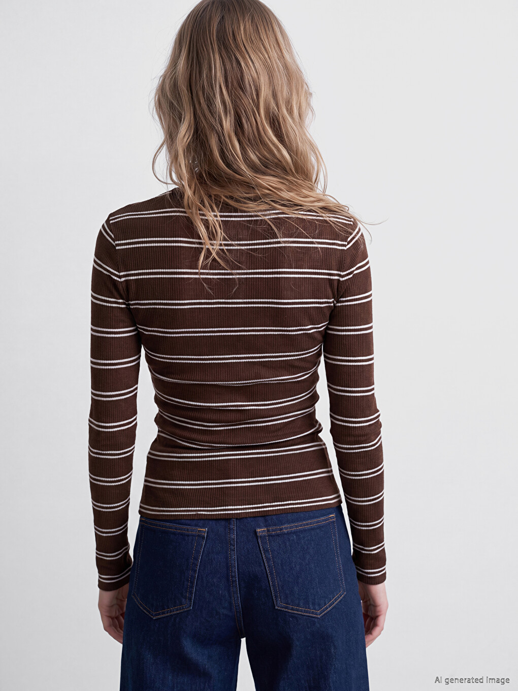 Crew Neck Striped Women's Body-3