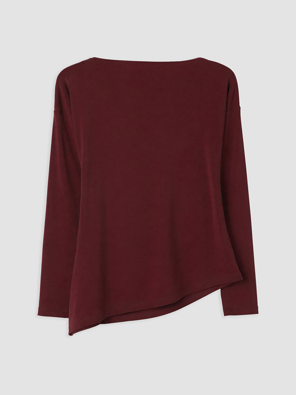 Bordo Kayık Yaka Büzgülü Bluz-5