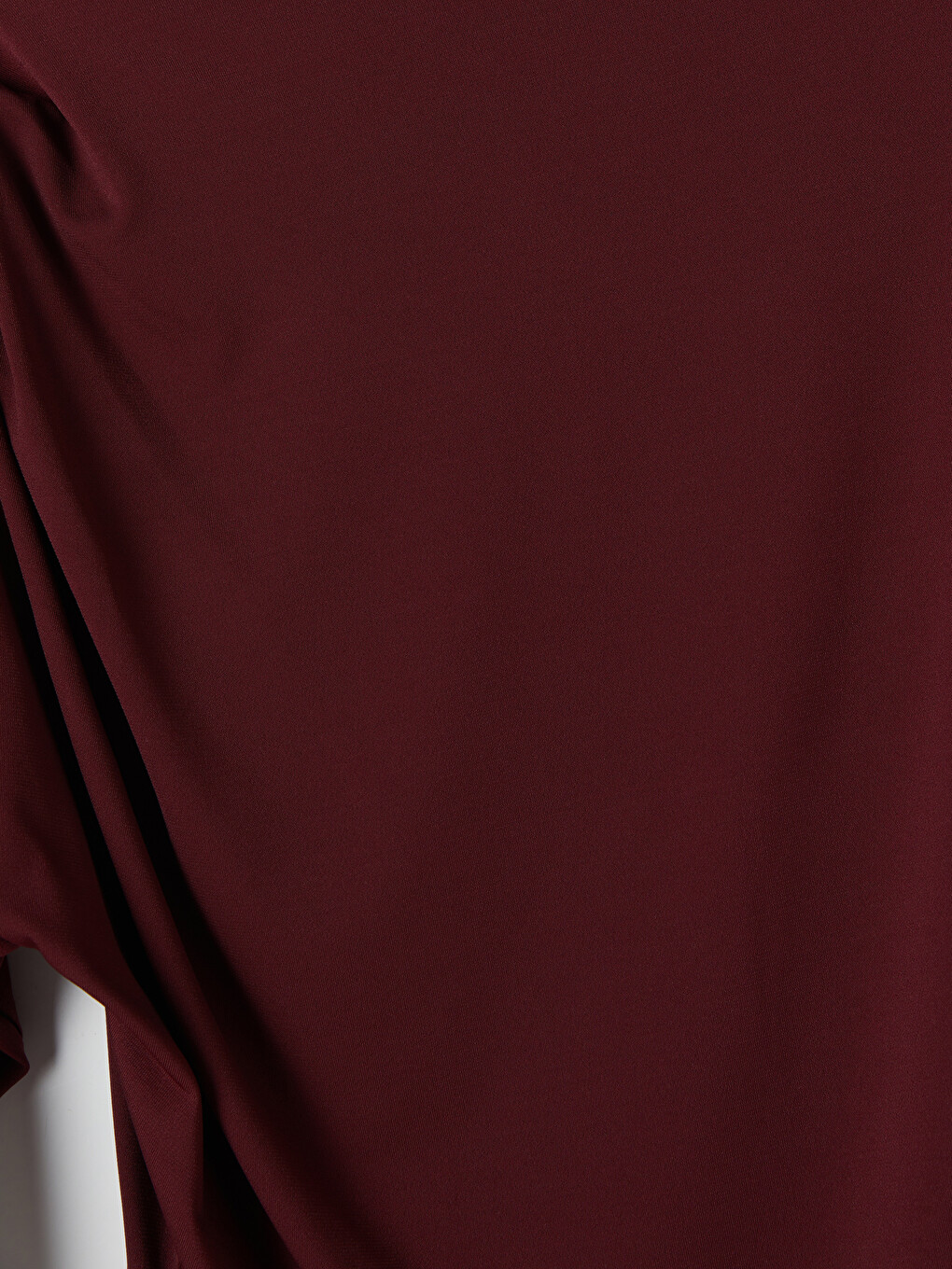 Bordo Kayık Yaka Büzgülü Bluz-6