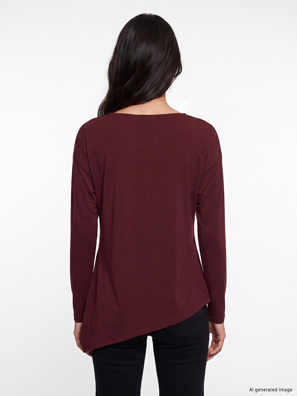 Bordo Kayık Yaka Büzgülü Bluz-3