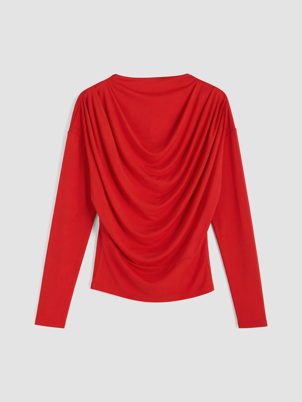Mock Neck Draped Blouse-4