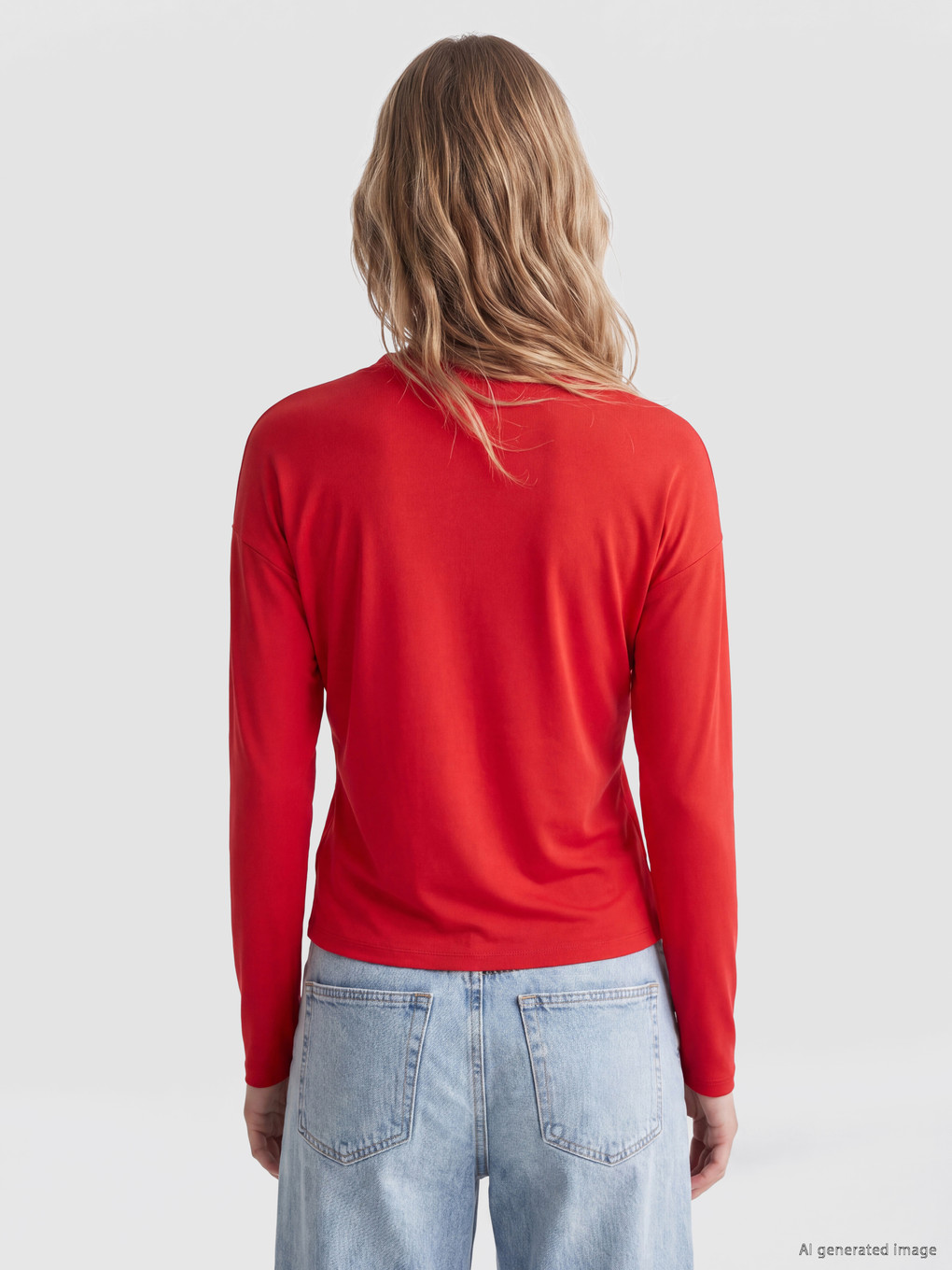 Mock Neck Draped Blouse-3