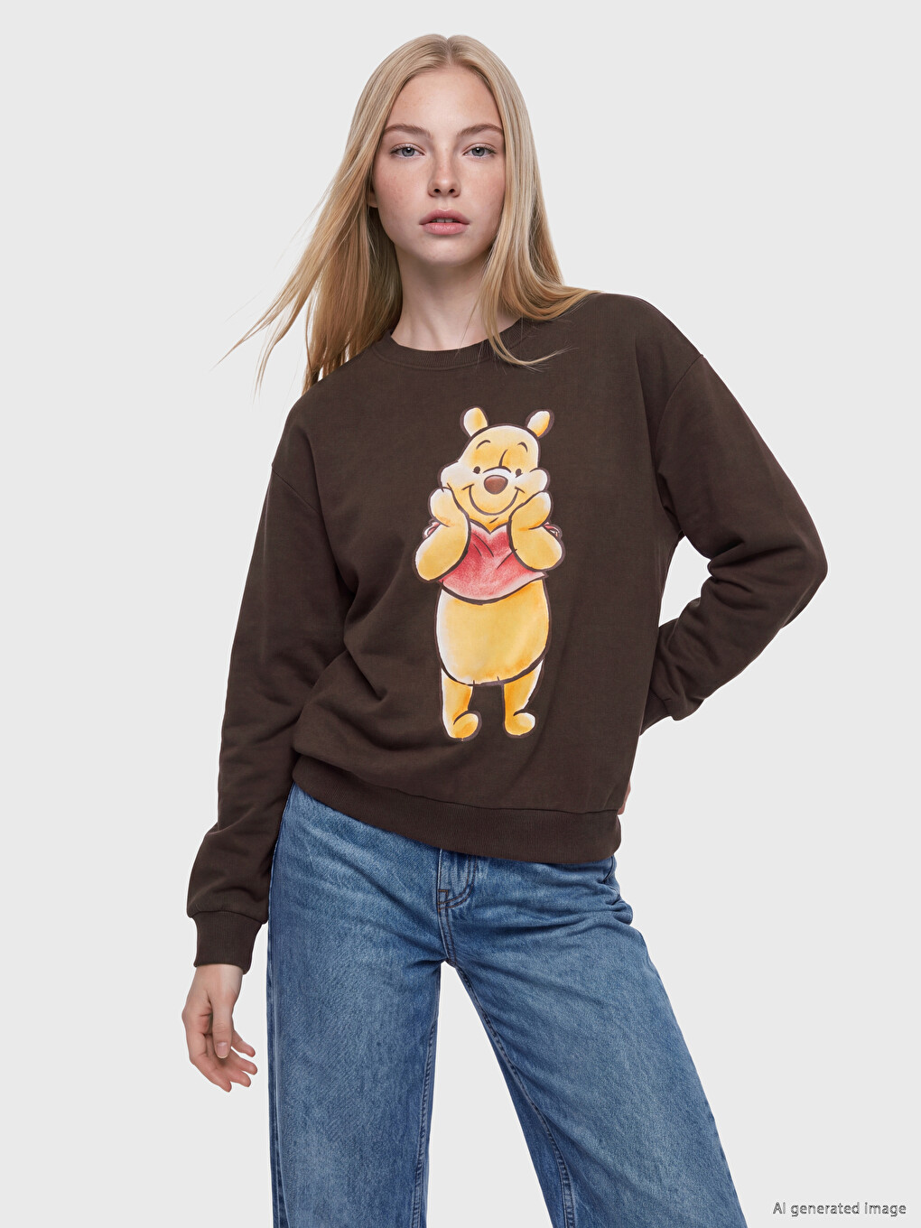 Winnie The Pooh Printed Women's Thick Sweatshirt