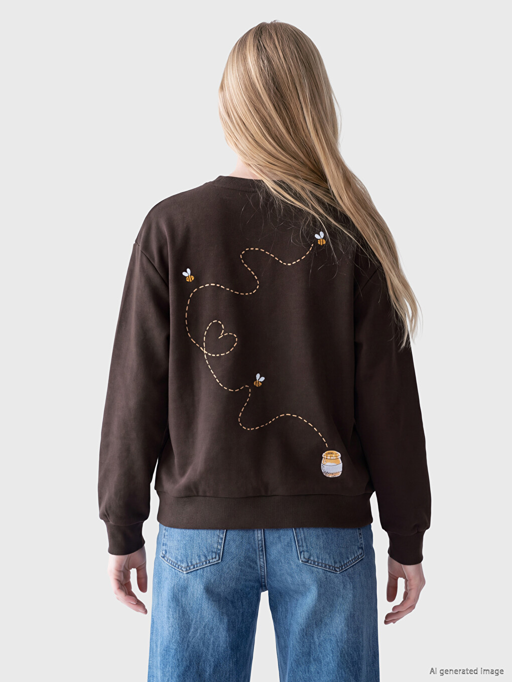 Winnie The Pooh Printed Women's Thick Sweatshirt-3