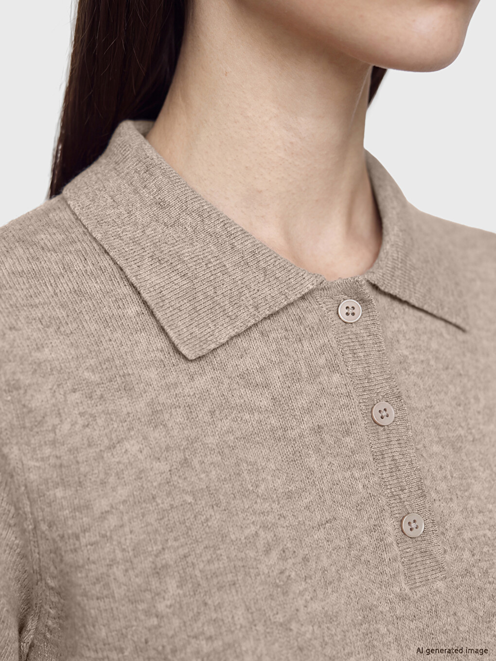 Pulover Tricotat Cu Guler Polo Pentru Femei-2