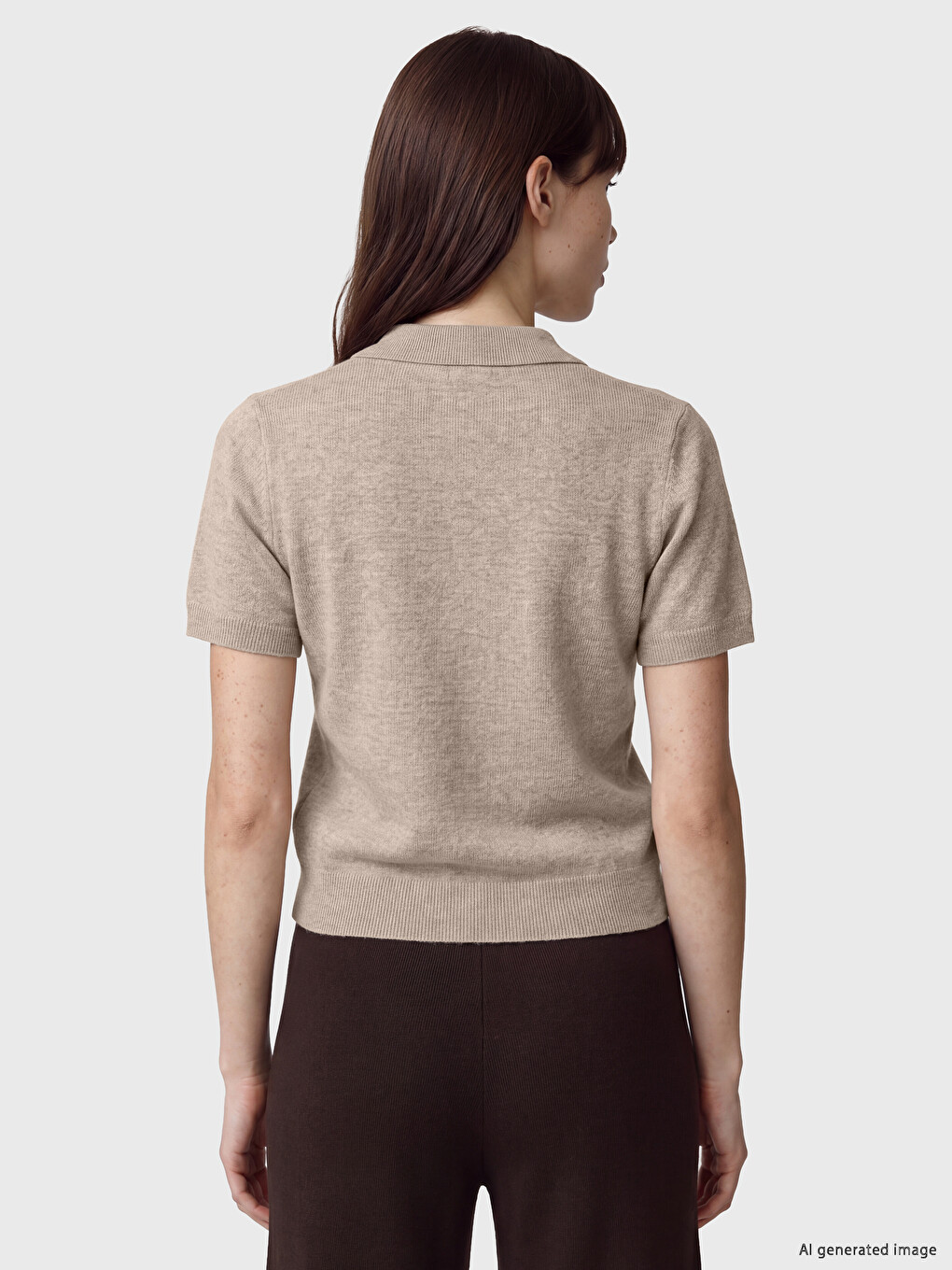 Pulover Tricotat Cu Guler Polo Pentru Femei-3