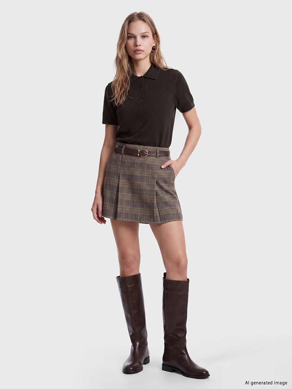 Polo Collar Women's Knitwear Sweater-1