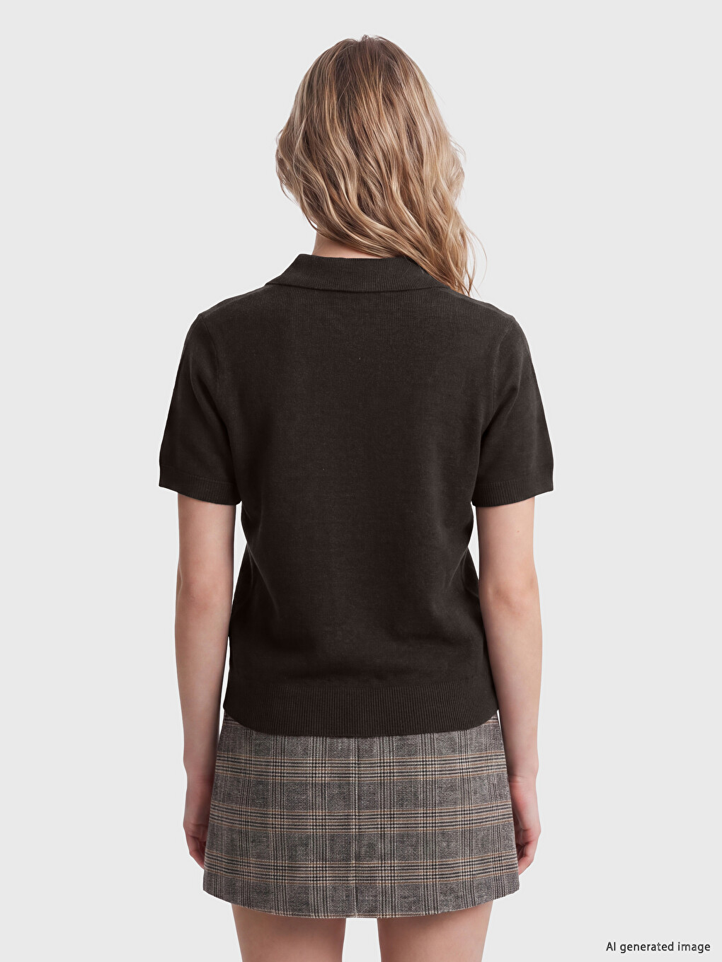 Polo Collar Women's Knitwear Sweater-3