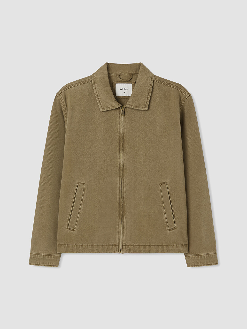 Man Khaki Denim Jacket-4