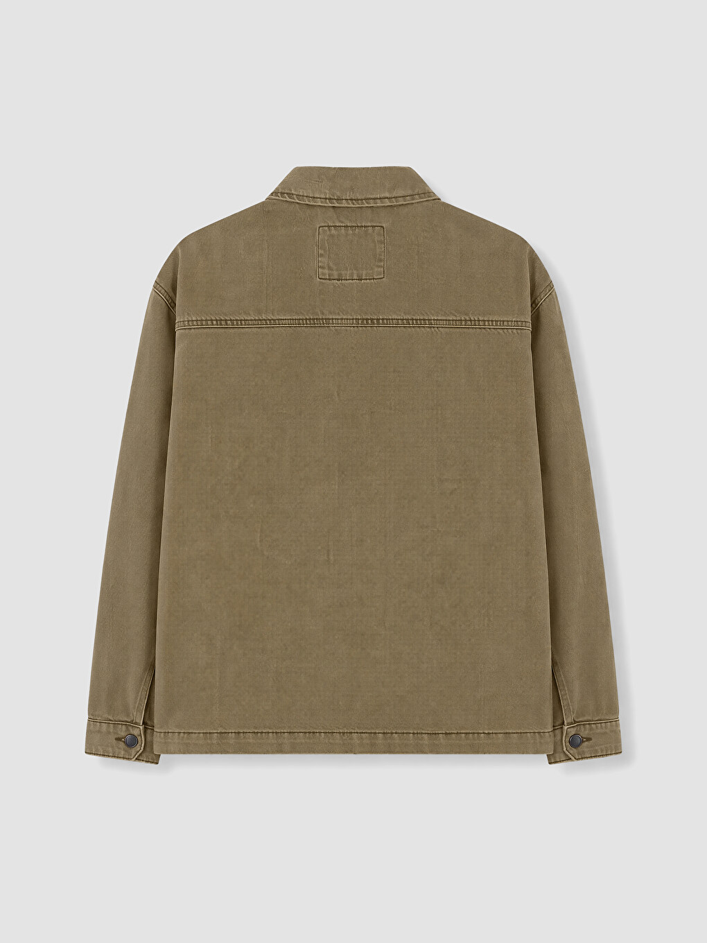 Man Khaki Denim Jacket-6