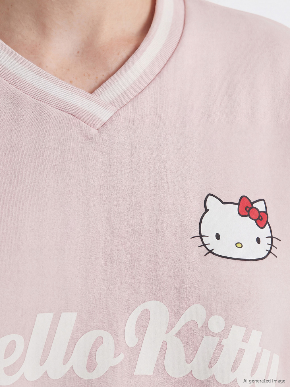 Hello Kitty Printed Oversize Women's Thick Sweatshirt-2