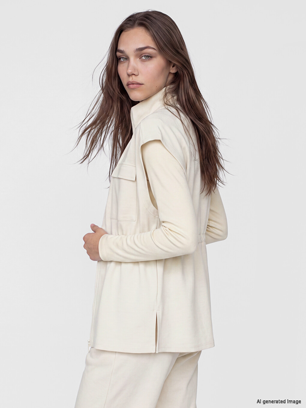 Mock Neck Soft Touch Women's Waistcoat