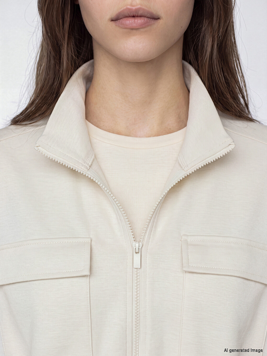 Mock Neck Soft Touch Women's Waistcoat-2