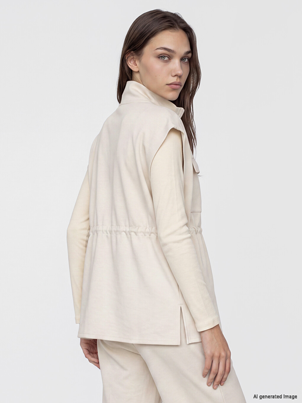 Mock Neck Soft Touch Women's Waistcoat-3