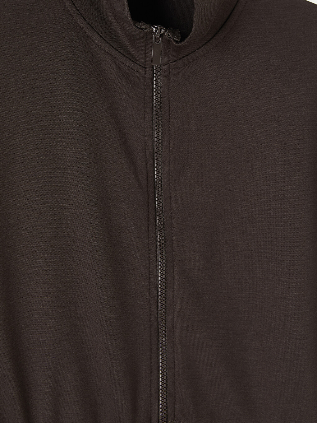 Kahverengi Oversize Soft Touch Kadın Tunik-1