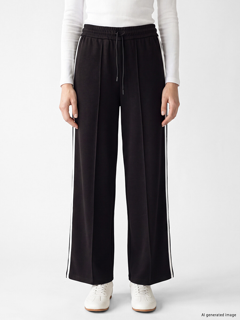 Pantaloni De Trening De Damă Cu Dungi Laterale Cu Atingere Fină-1