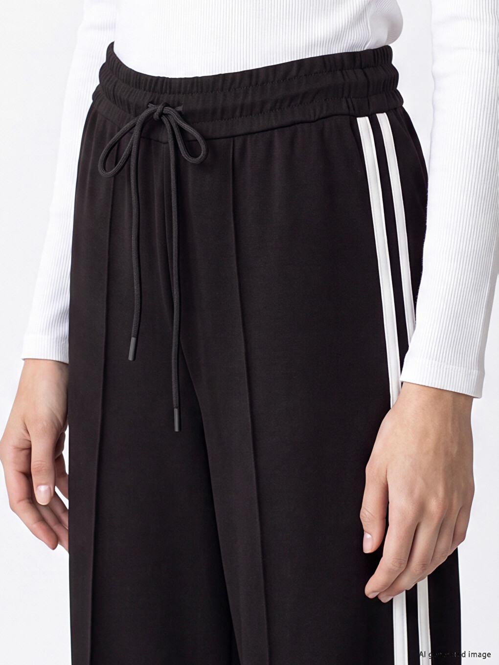Pantaloni De Trening De Damă Cu Dungi Laterale Cu Atingere Fină-2