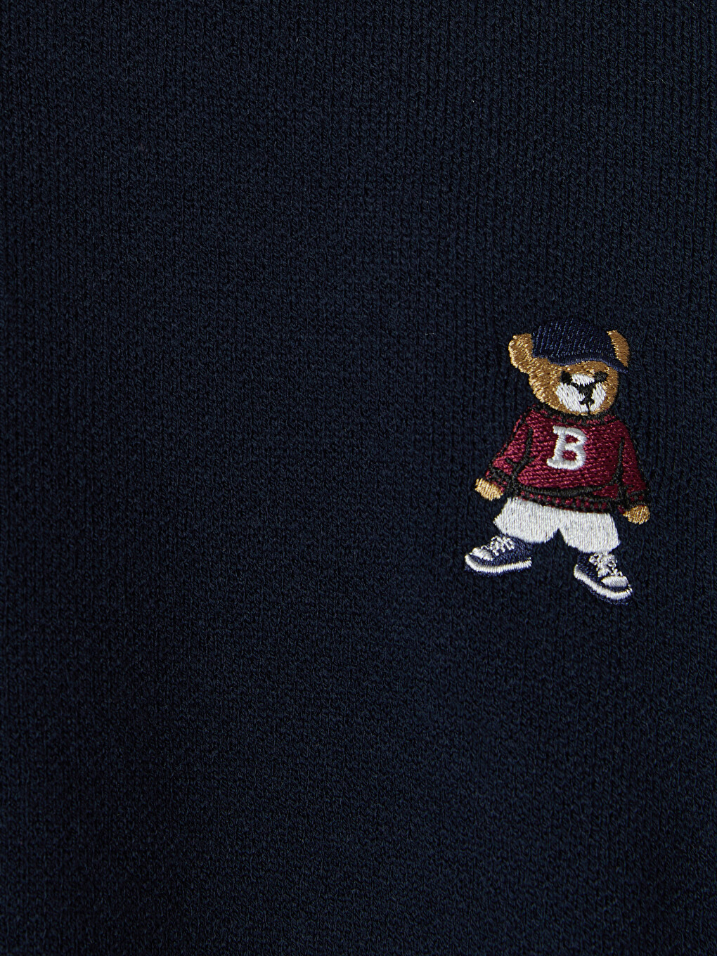 Crew Neck Bear Teddy Printed Men's Knitwear Sweater-1