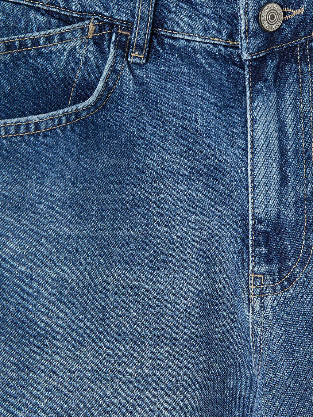 İndigo Loose Fit Erkek Jean Şort-5
