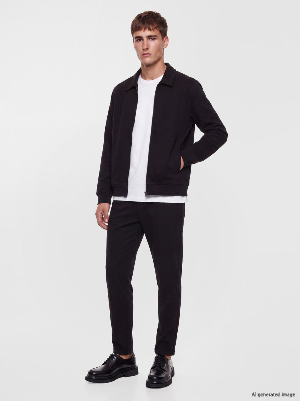 Man Black Zip-up Sweatshirt-1