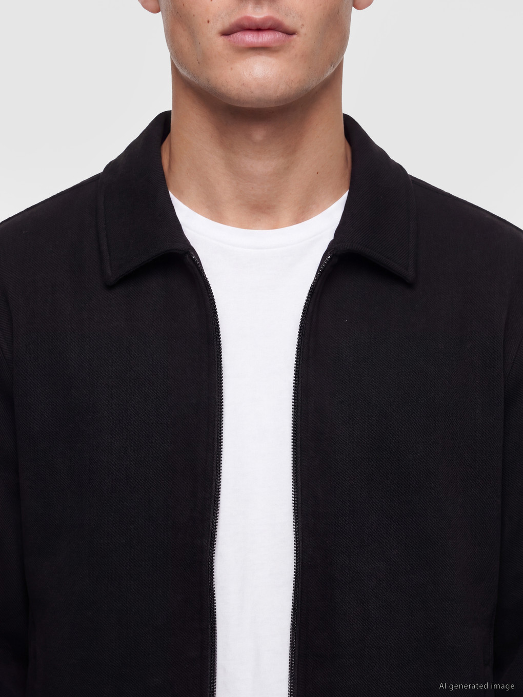 Man Black Zip-up Sweatshirt-2