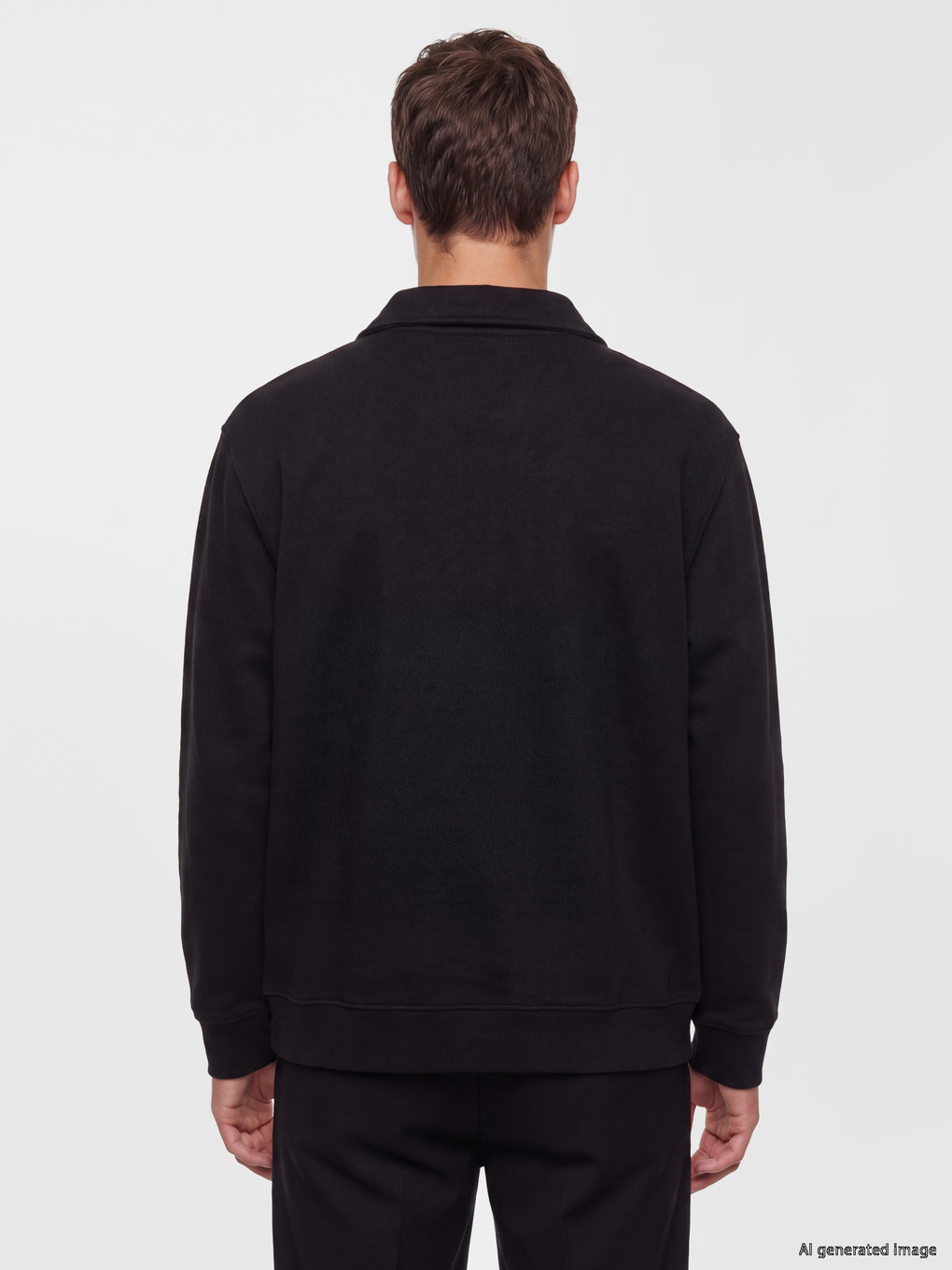 Man Black Zip-up Sweatshirt-3