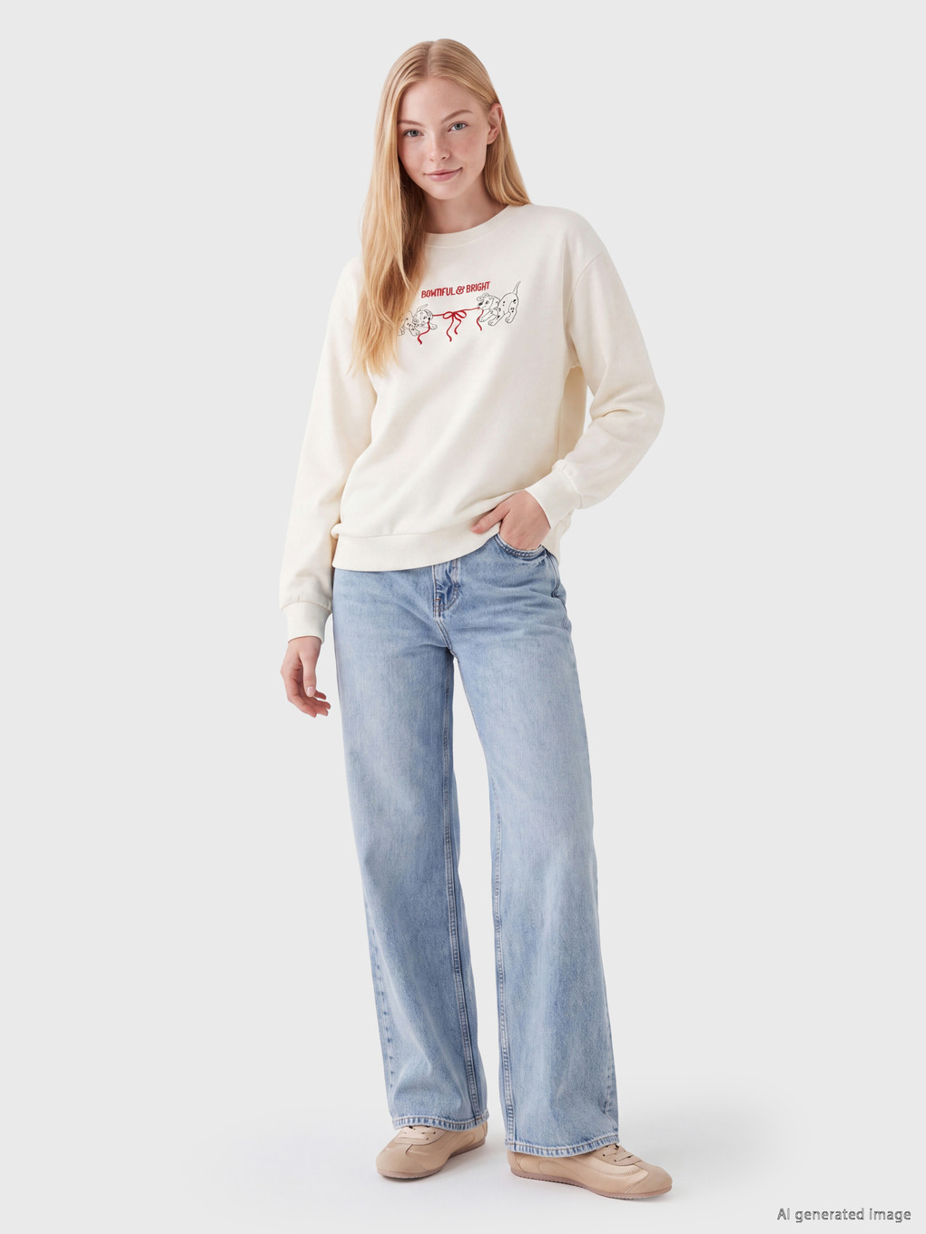 Hanorac Oversize Imprimat 101 Dalmatians Pentru Femei-1