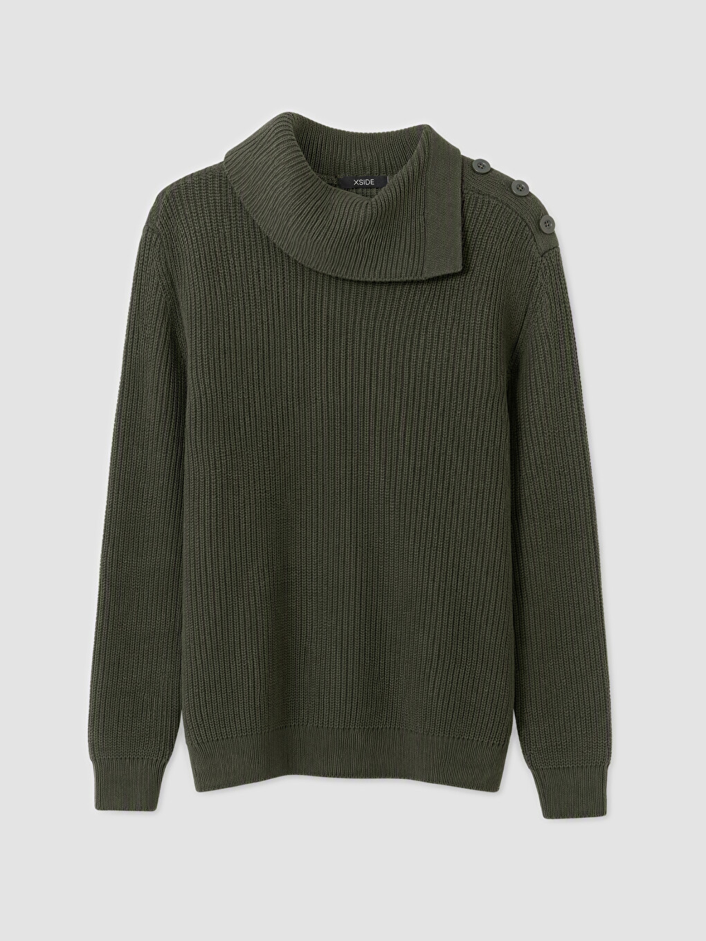 Pulover Tricotat Mock Neck Bărbați-4